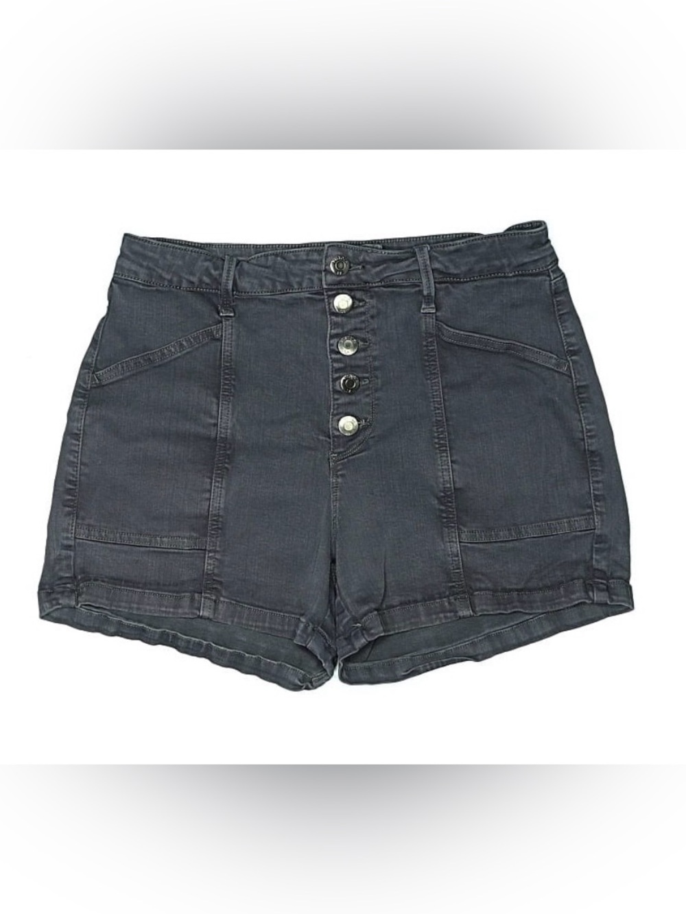 Pistola Sz 29 High-Rise Button-Front Women's Shorts in Charcoal